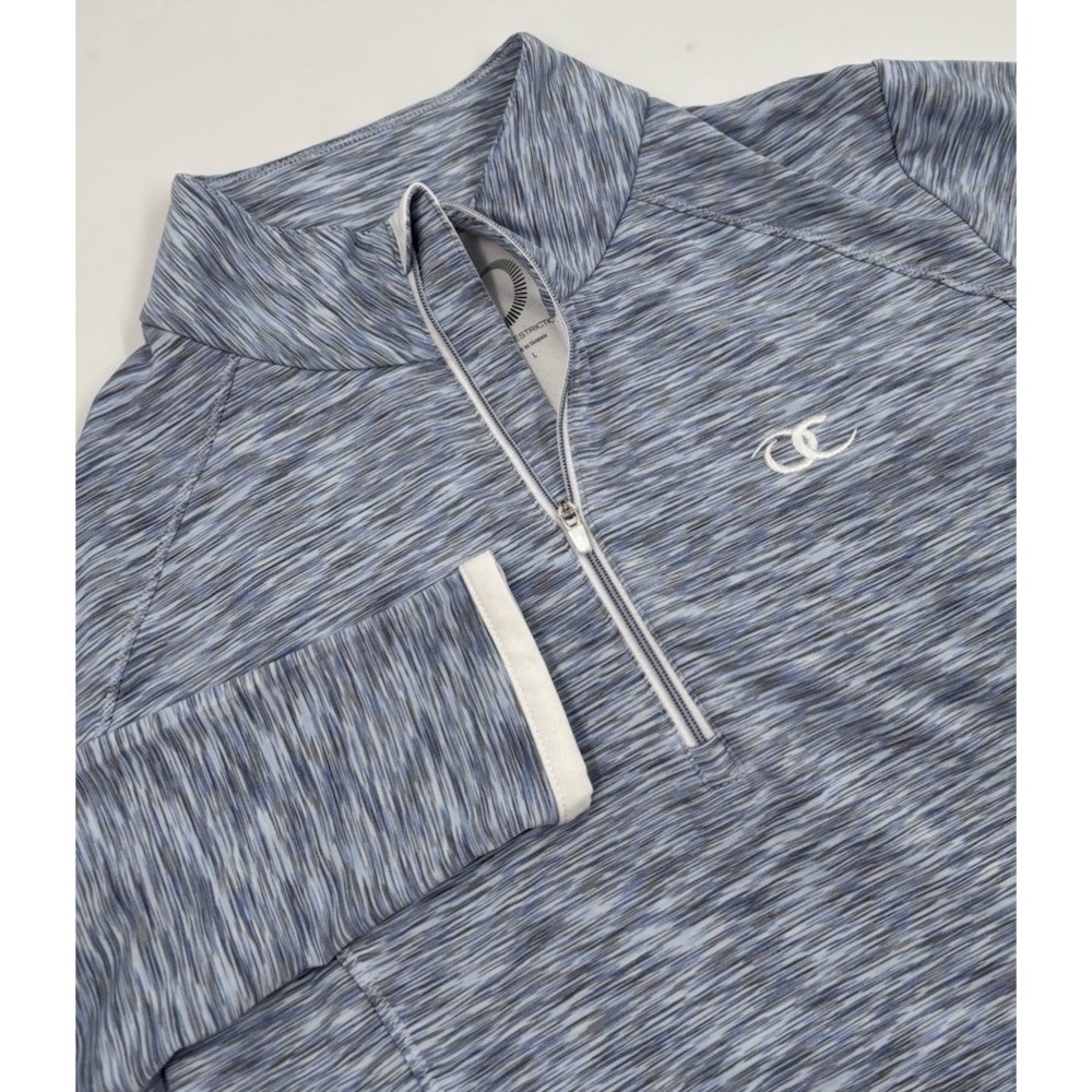 Zero Restriction Women's‎ L Blue Striped Polyester Quarter Zip Pullover